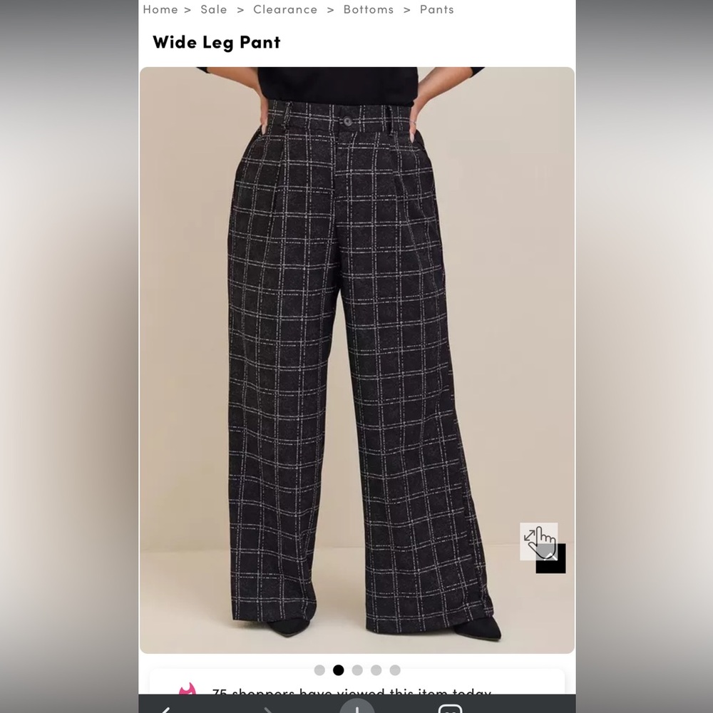 Torrid Black and White Wide Leg Pants - Picture 2 of 8